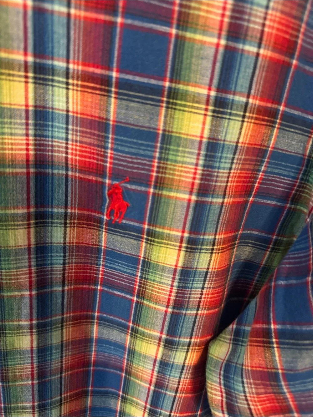 Polo by Ralph Lauren Blue, Red & Green Plaid Button-Down Shirt